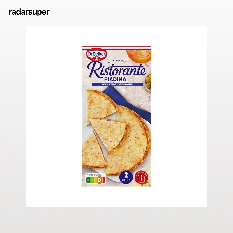 DR. OETKER Ristorante Piadina (pan plano) a los 4 quesos 2 x 140 g.