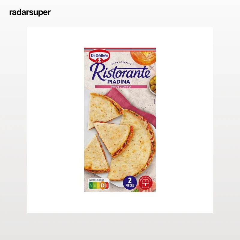 DR. OETKER Ristorante Piadina (pan plano) rellena de jamón y Mozzarella 2 x 140 g.