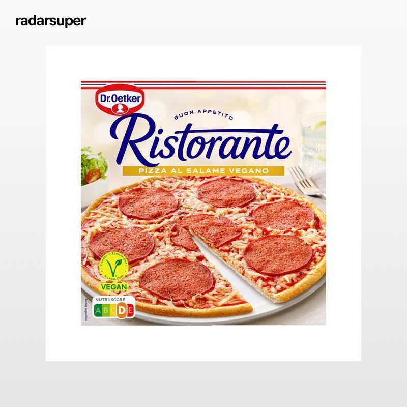 DR. OETKER Ristorante Pizza congelada de masa fina con salami vegano 295 g.