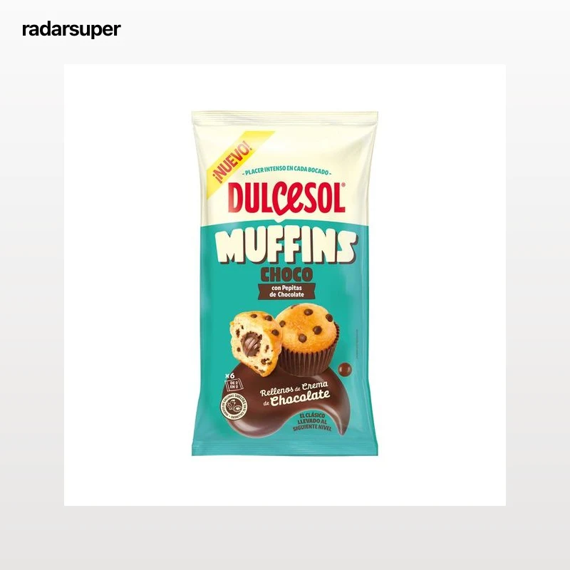 DULCESOL Muffin de chocolate con pepitas de chocolate 6 uds. 240 g.