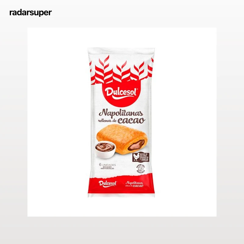 DULCESOL Napolitanas rellenas de chocolate 240 g.