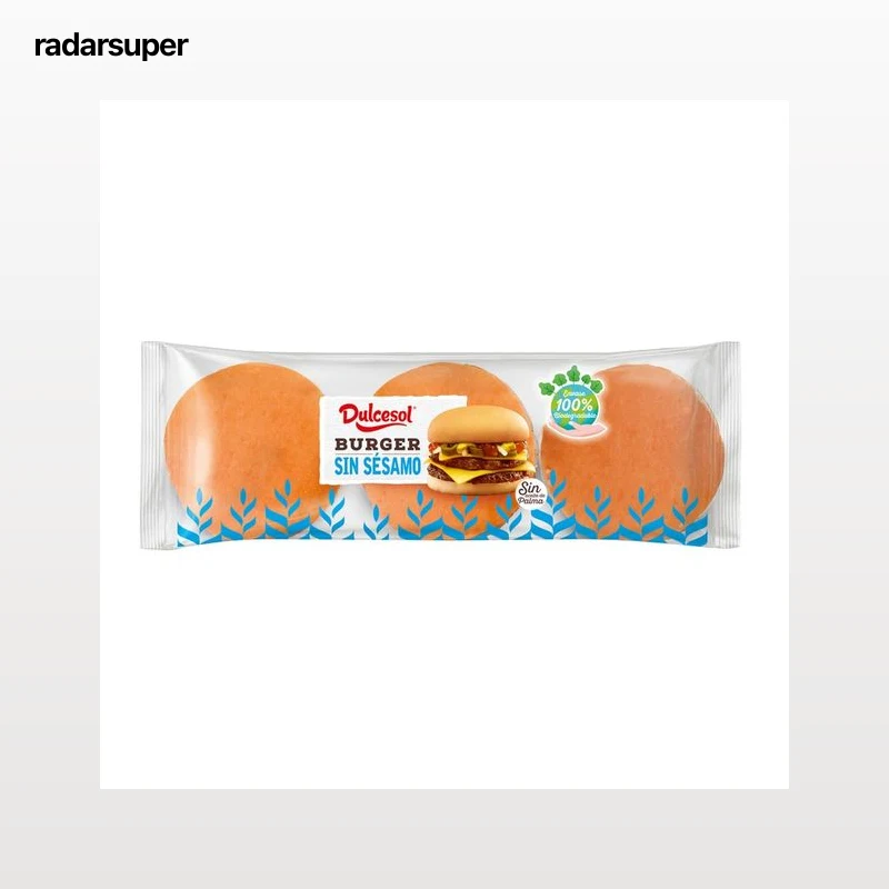 DULCESOL Pan burguer sin sésamo 6 uds. 300 g.