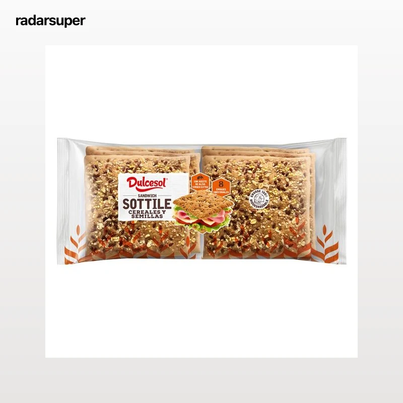 DULCESOL Pan Sottile Pan de molde con cereales y semillas 8 uds. 310 g.