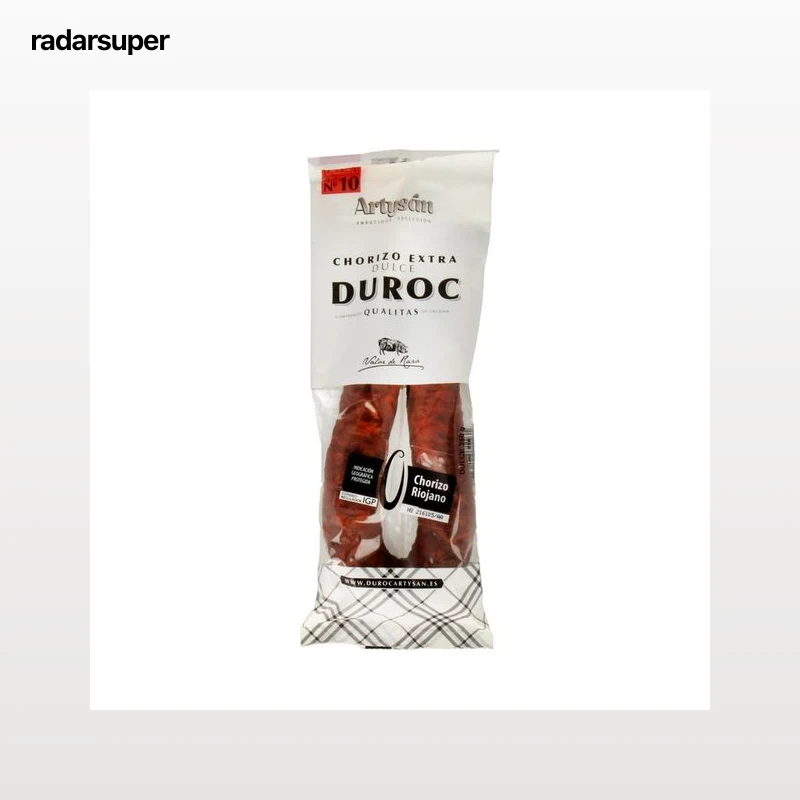 DUROC Sarta de chorizo dulce, de calidad extra e I.G.P Chorizo riojano DUROC 250 g.