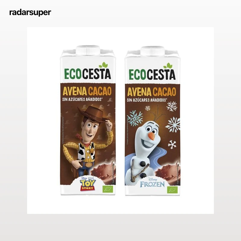 ECOCESTA Bebida vegetal de avena y cacao ecológico y de comercio justo, sin azúcares añadidos 1 l.