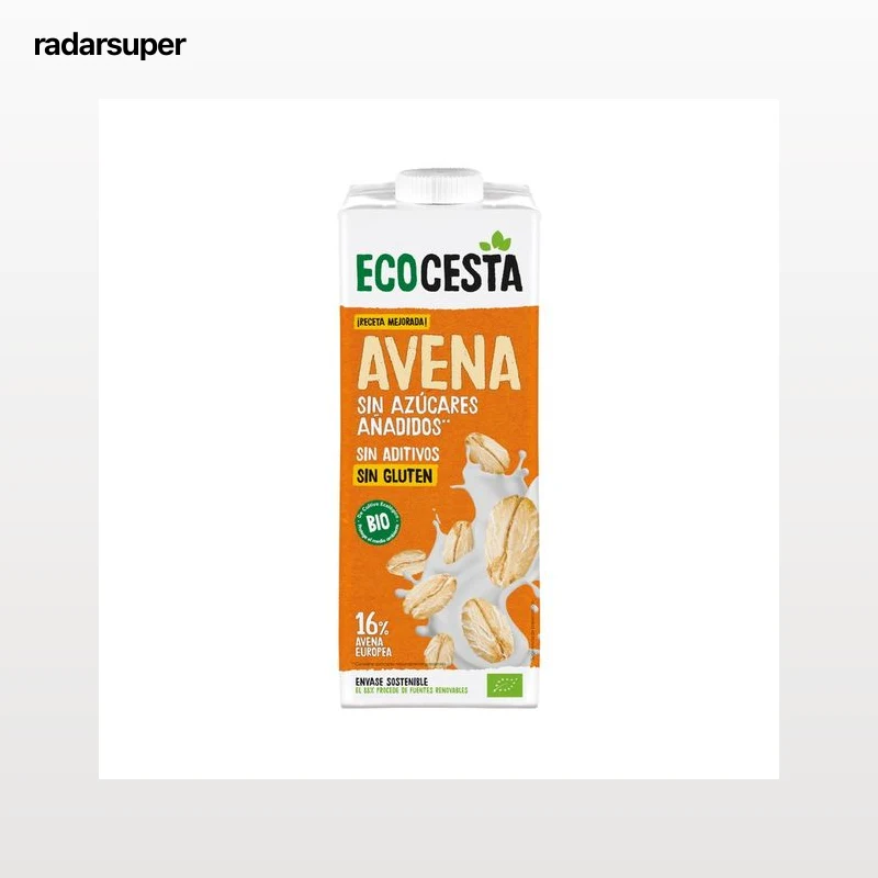 ECOCESTA Bebida vegetal de avena, sin azúcares añadidos ecológica 1 l.