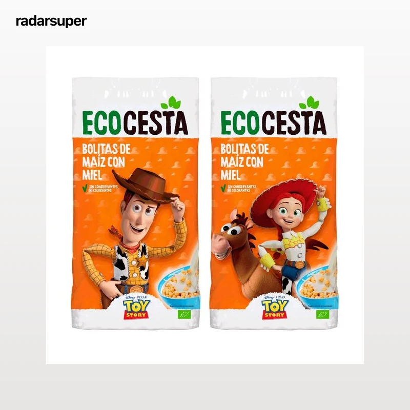 ECOCESTA Cereales bolitas de maiz ecológicos con miel ECOCESTA 400 g.