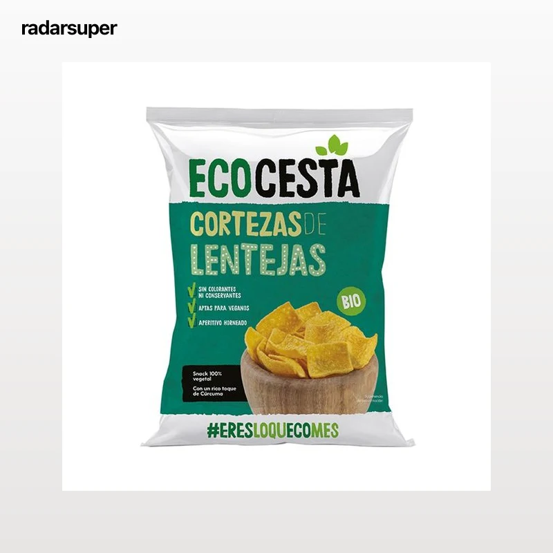 ECOCESTA Cortezas de lentejas ecológicas con un toque de curcuma 65 g.
