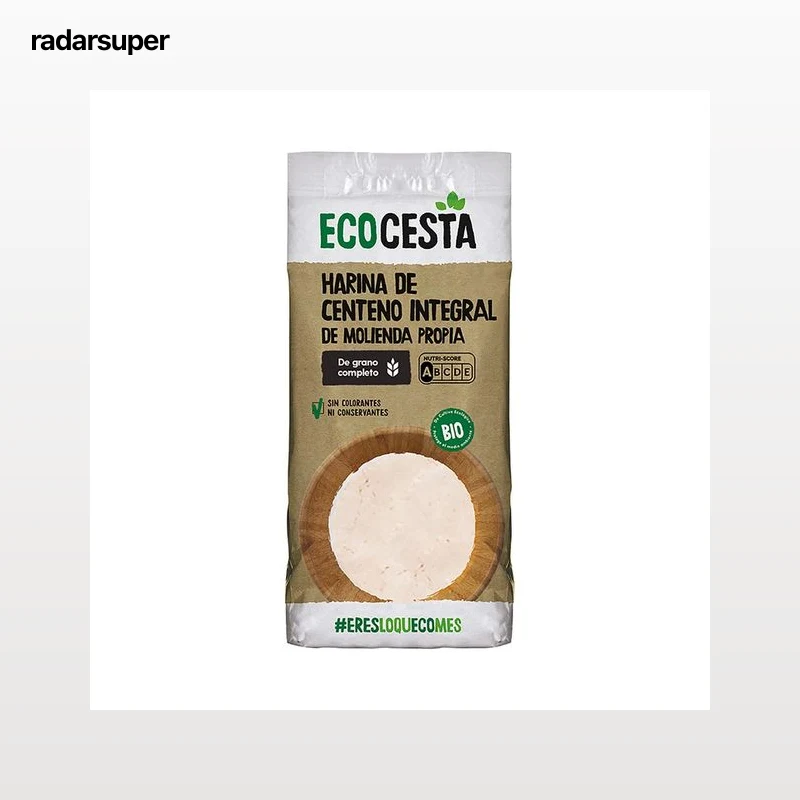 ECOCESTA Harina de centeno Integral ecológica, de grano completo y molienda propia 500 g.