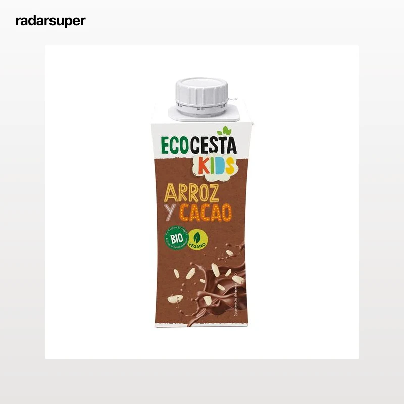 ECOCESTA Kids Bebida vegetal ecológica de arroz, con cacao y calcio 250 ml.