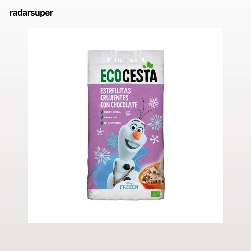 ECOCESTA Kids Cereales ecológicos con forma de estrellitas crujiente con chocolate 375 g.