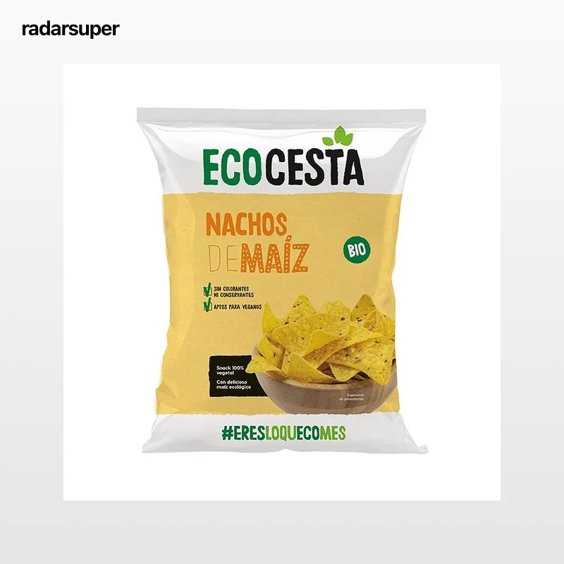 ECOCESTA Nachos de maíz  ecológico, sin colorantes ni consevantes 125 g.