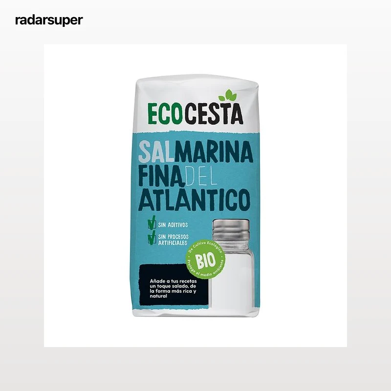 ECOCESTA Sal marina fina del Atlántico, ecológica 1 kg.