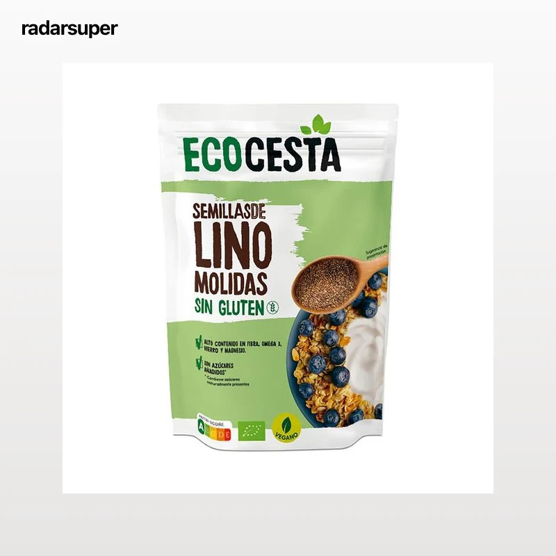 ECOCESTA Semillas de lino ecológicas, molidas y sin gluten 200 g.