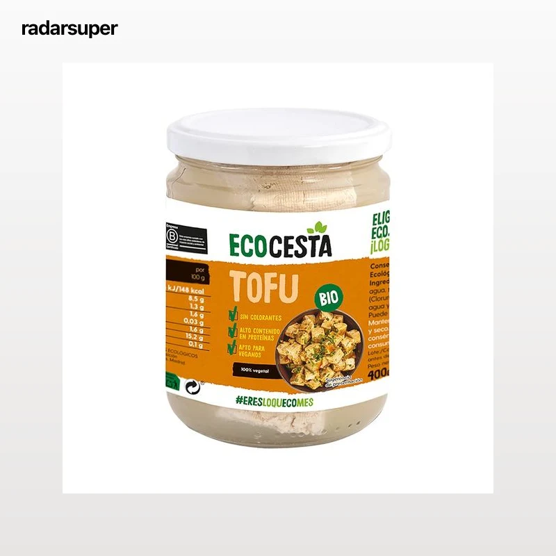 ECOCESTA Tofu ecológico 100% vegetal, sin colorantes y apto para veganos 400 g.
