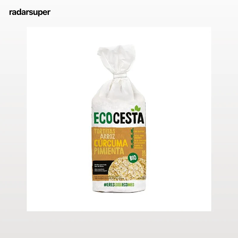 ECOCESTA Tortitas de arroz con cúrcuma y pimienta ecológicas 115 g.