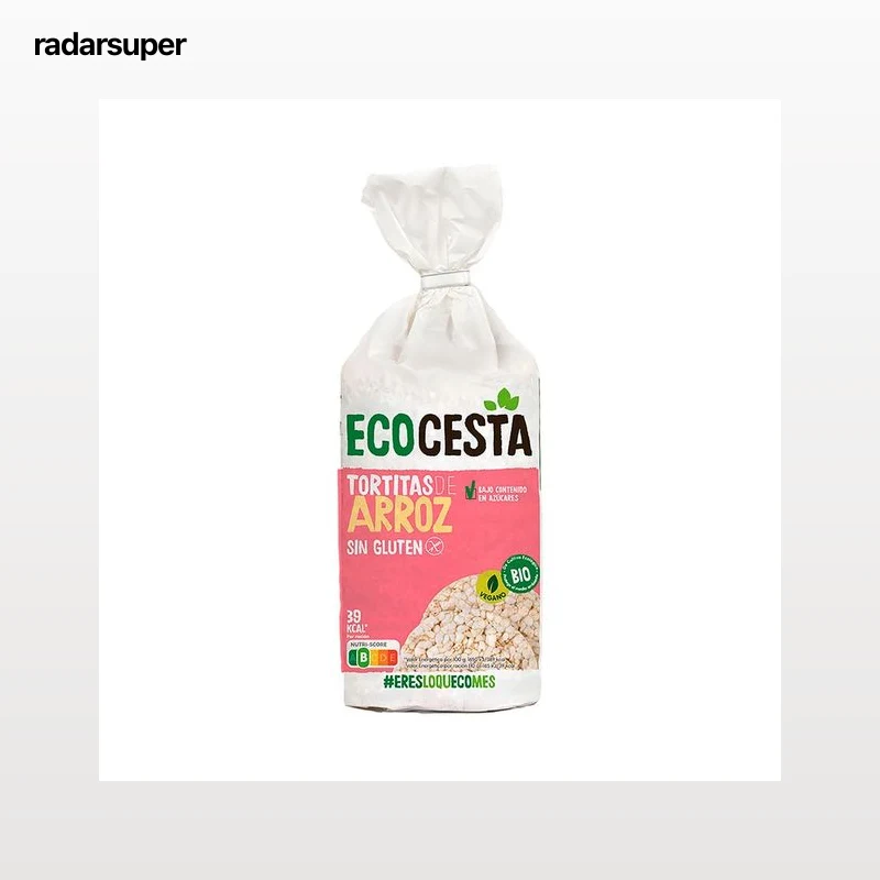 ECOCESTA Tortitas de arroz ecológicas, sin gluten y aptas para veganos 115 g.