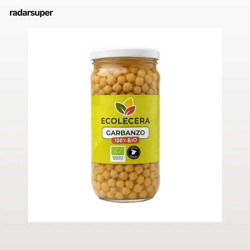ECOLECERA Garbanzos cocidos de categoría extra, ecológicos 450 g.