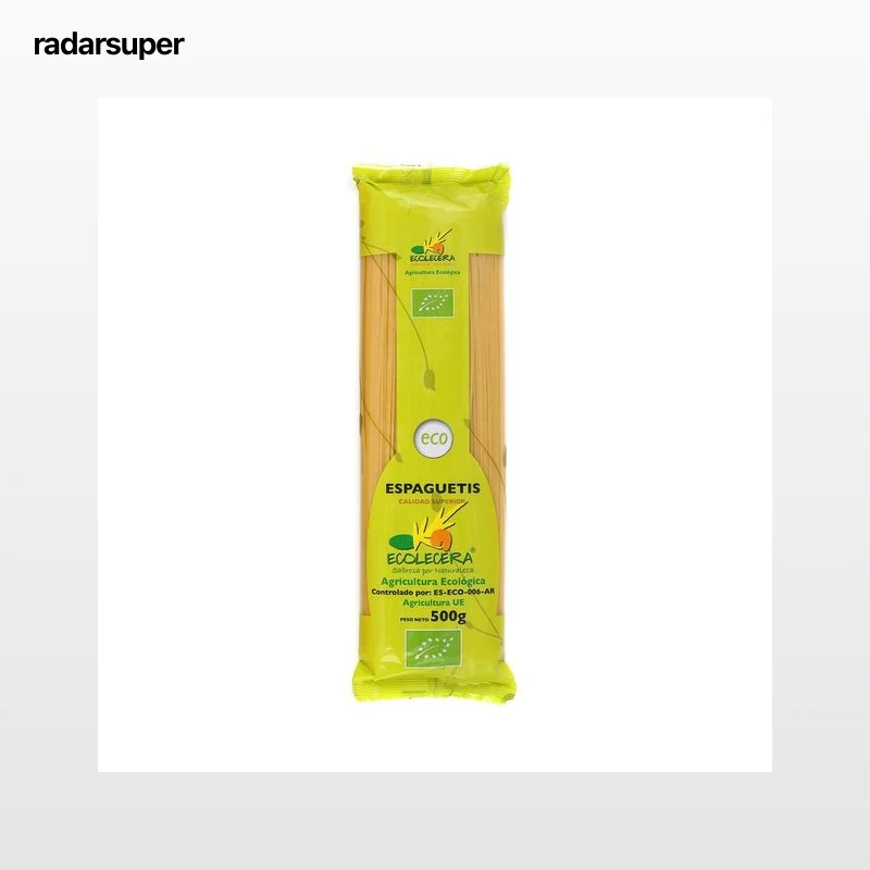 ECOLECERA Pasta espaguetis ecológicos, pasta de sémola de trigo duro de calidad superior 500 g.