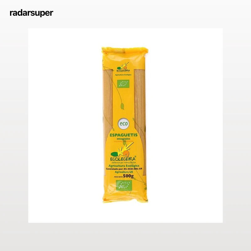 ECOLECERA Pasta Espaguetis integrales de calidad superior, ecológicos 500 g.