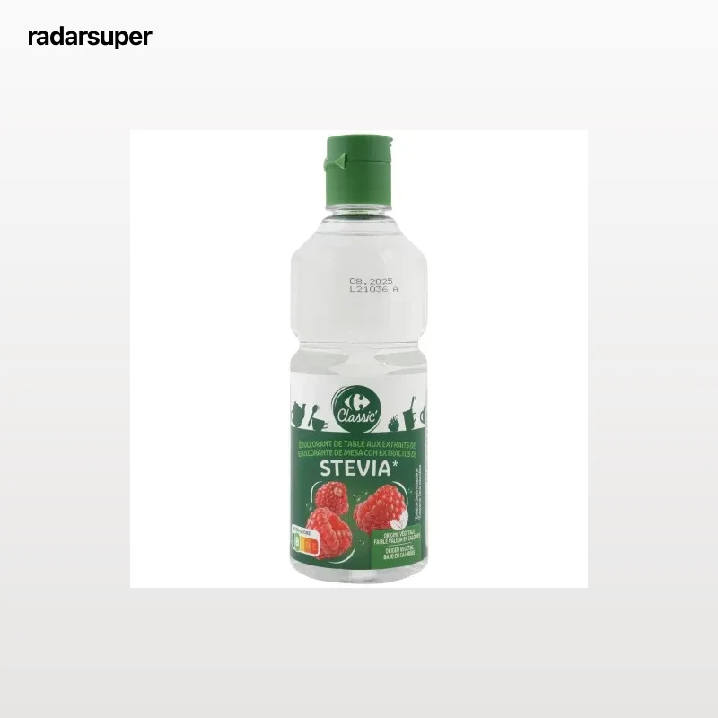 Edulcorante líquido de Stevia Classic Carrefour 200 ml.