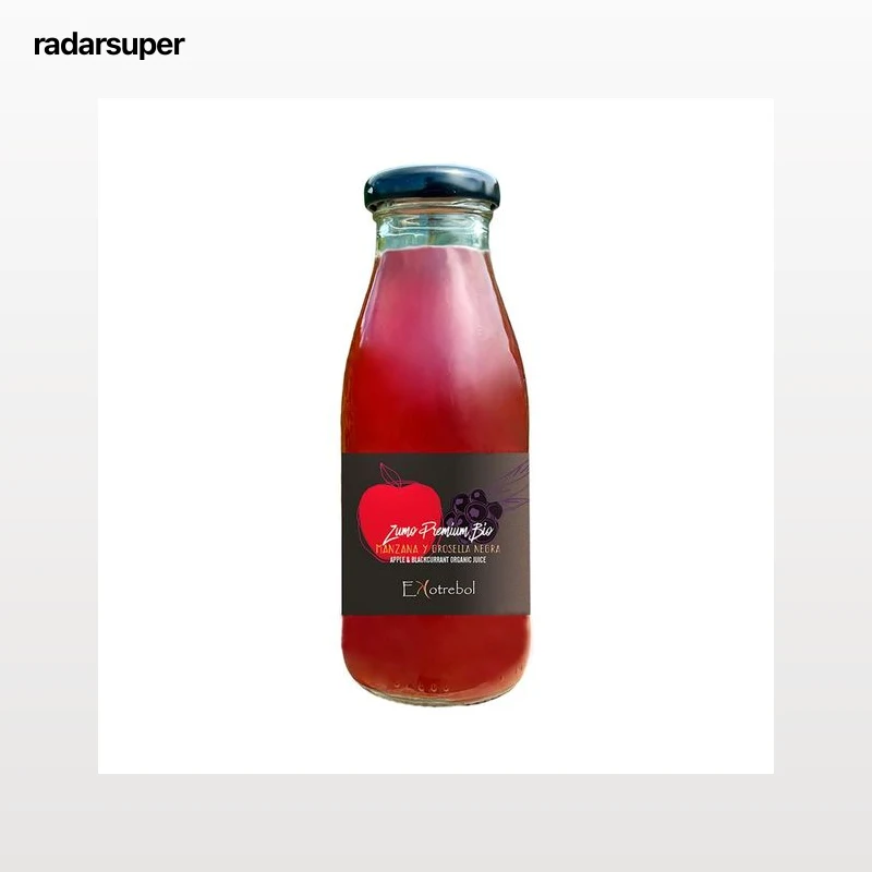 EKOTREBOL Zumo de manzana y grosella negra premium ecológico 250 ml.