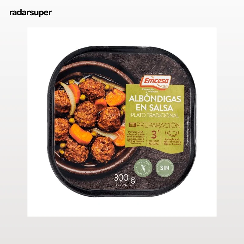 EMCESA Albóndigas en salsa, listas para calentar y comer 300 g.