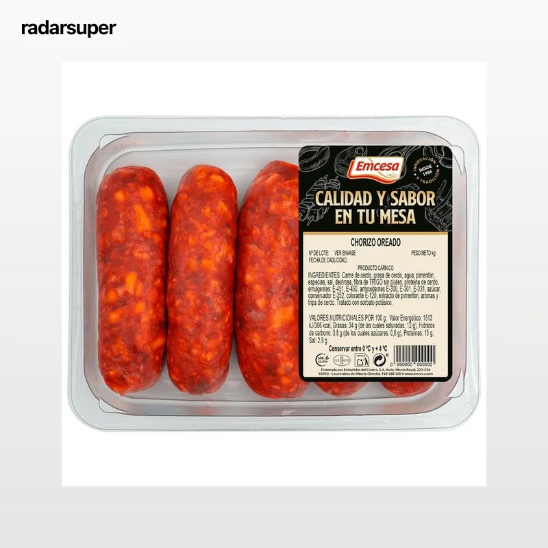 EMCESA Bandeja de chorizos oreados, elaborados sin gluten 400 g.