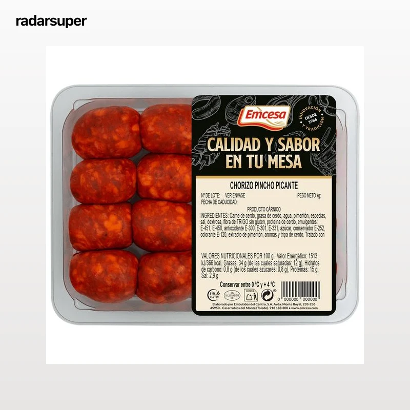 EMCESA Bandeja de chorizos picantes de pincho