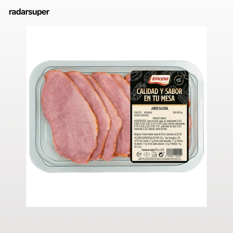EMCESA Bandeja de filetes de jamón de cerdo estilo Sajonia 300 g.