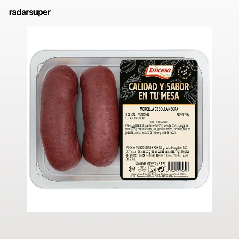 EMCESA Bandeja de morcillas negras de cebolla