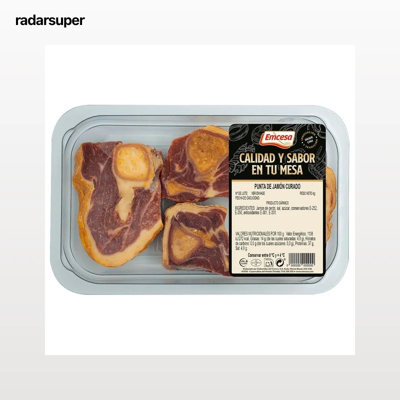 EMCESA Bandeja de puntas de jamón curado, sin gluten 250 g.