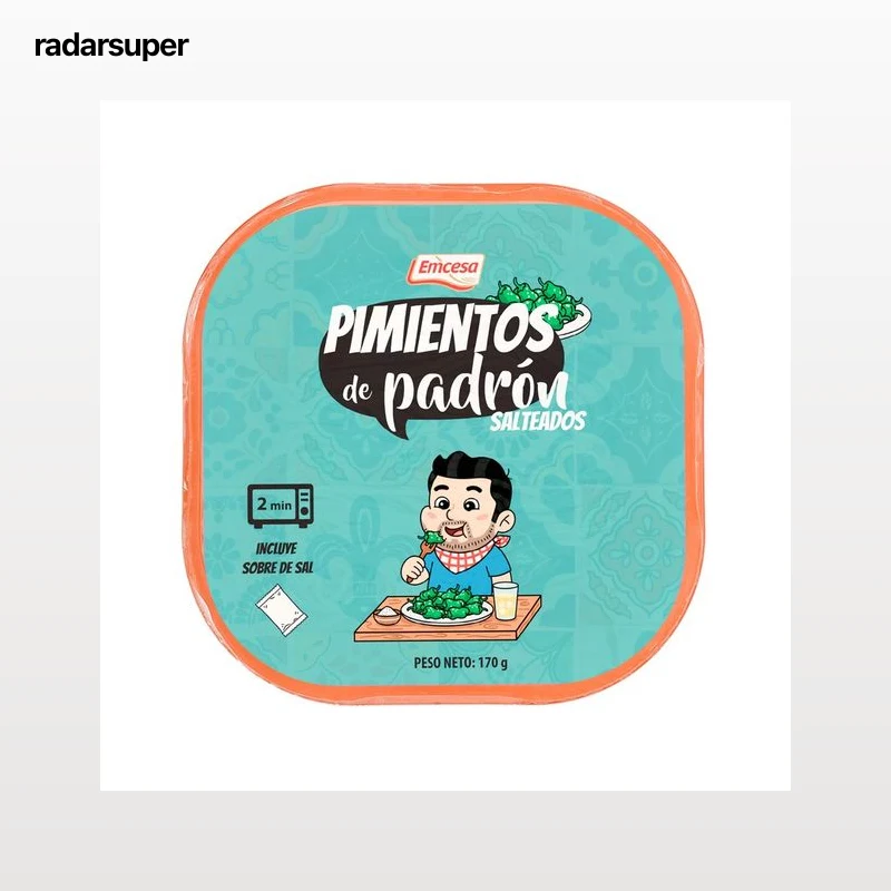 EMCESA Pimientos tipo Padrón salteados, listos para calentar y comer 170 g.