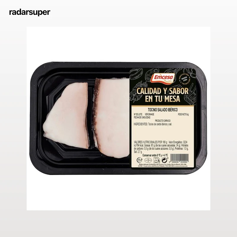 EMCESA Tocino salado de cerdo ibérico 250 g.