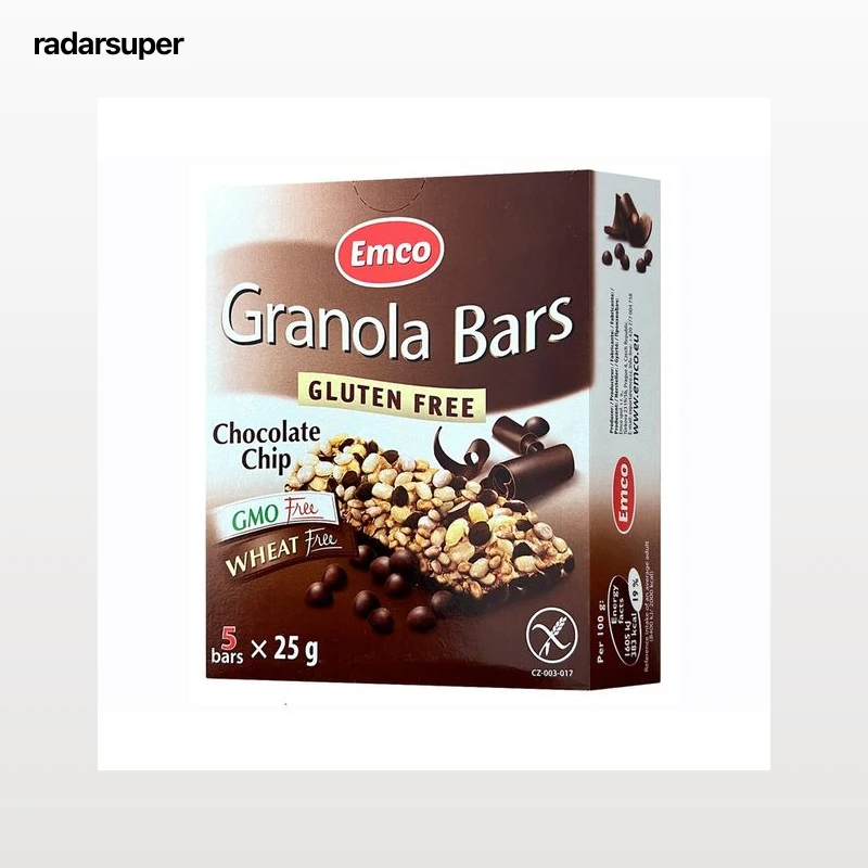 EMCO Barritas de cereales choco chips sin gluten 5 ud.124 g.