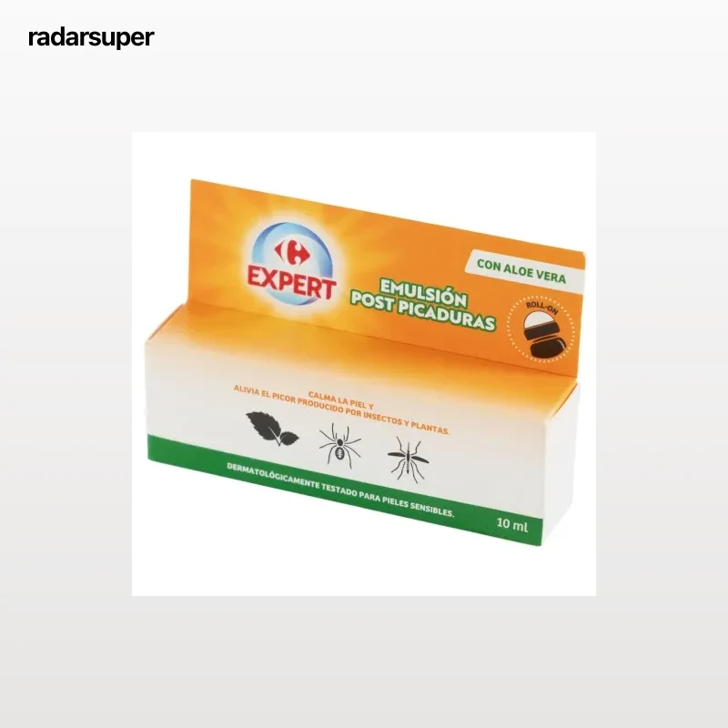 Emulsión roll-on post picaduras con aloe vera Carrefour Expert 10 ml.