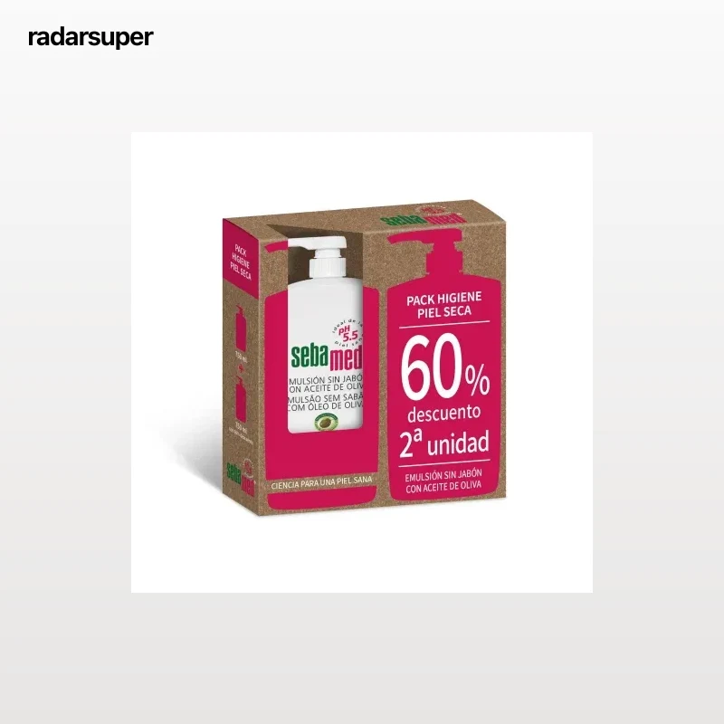 Emulsión sin jabón con aceite de oliva Sebamed 2 unidades 750 ml.