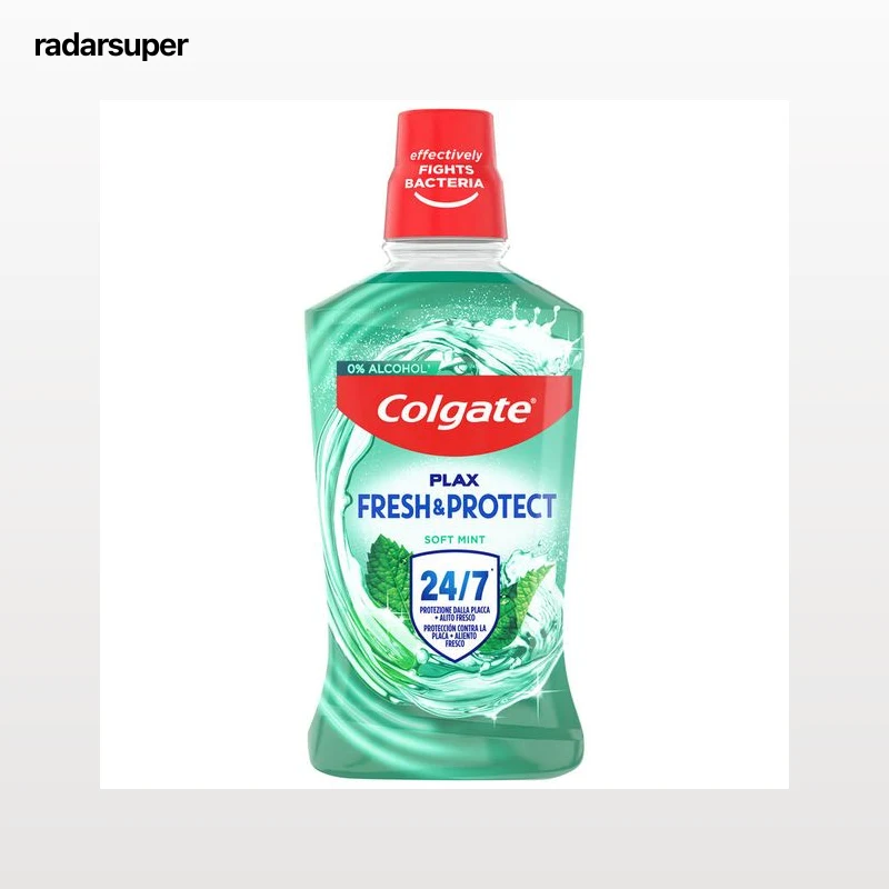 Enjuague bucal Colgate Plax Soft Mint protección 24H, antibacteriano 500ml