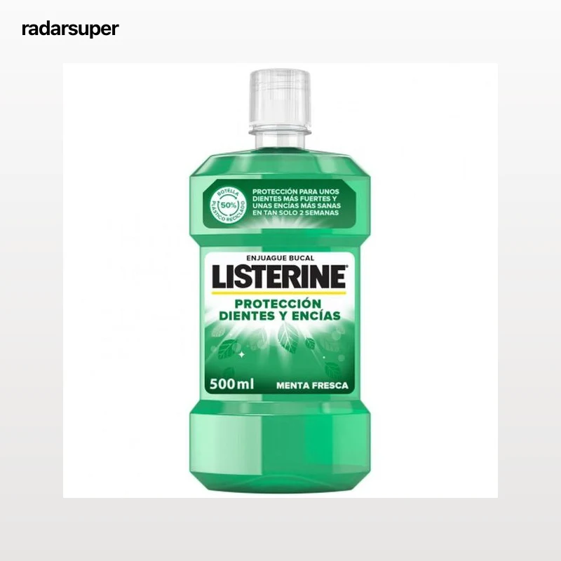 Enjuague bucal Listerine 500ml dientes y encias menta fresca