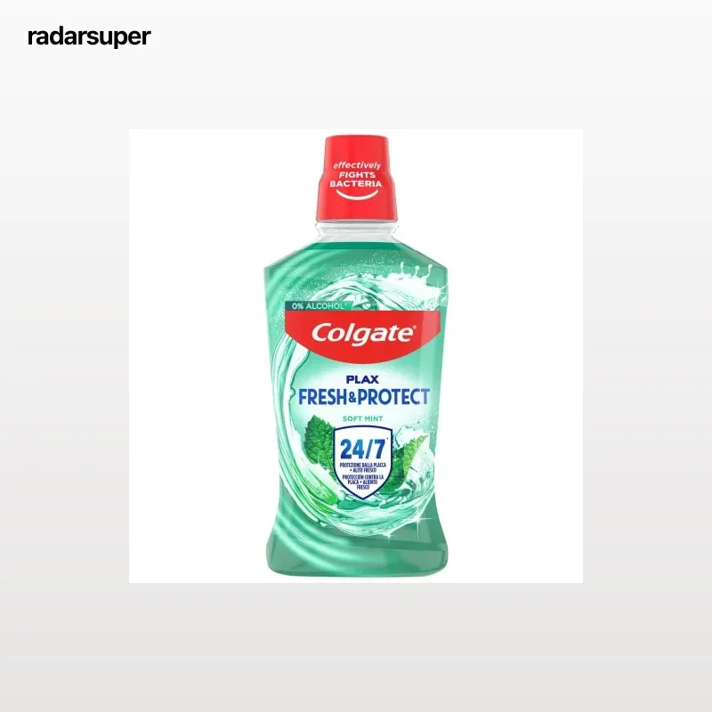 Enjuague bucal protección 24h antibacteriano Plax Soft Mint Colgate 500 ml.