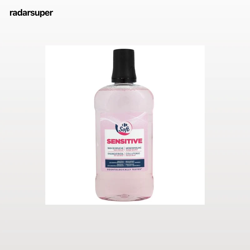 Enjuague bucal sensitive Soft Carrefour 500 ml.