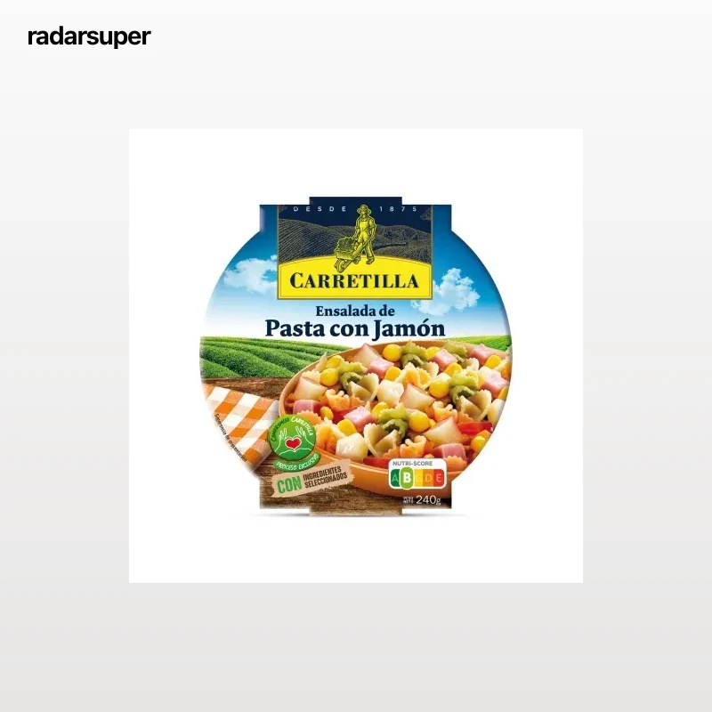 Ensalada de pasta con jamón Carretilla 240 g.