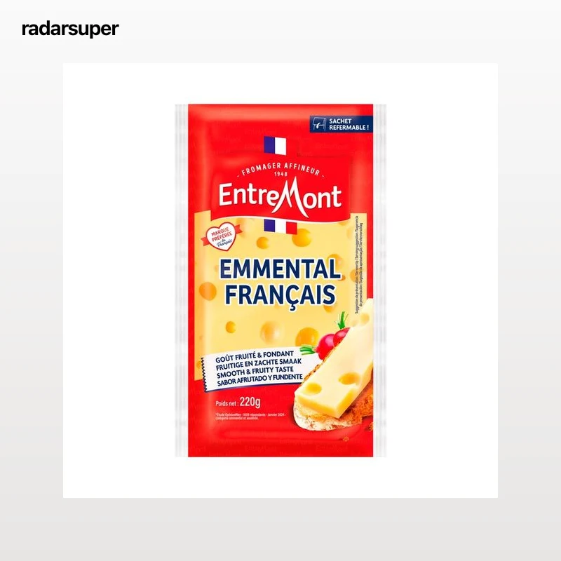 ENTREMONT Queso emmental francés Taco de 220g.