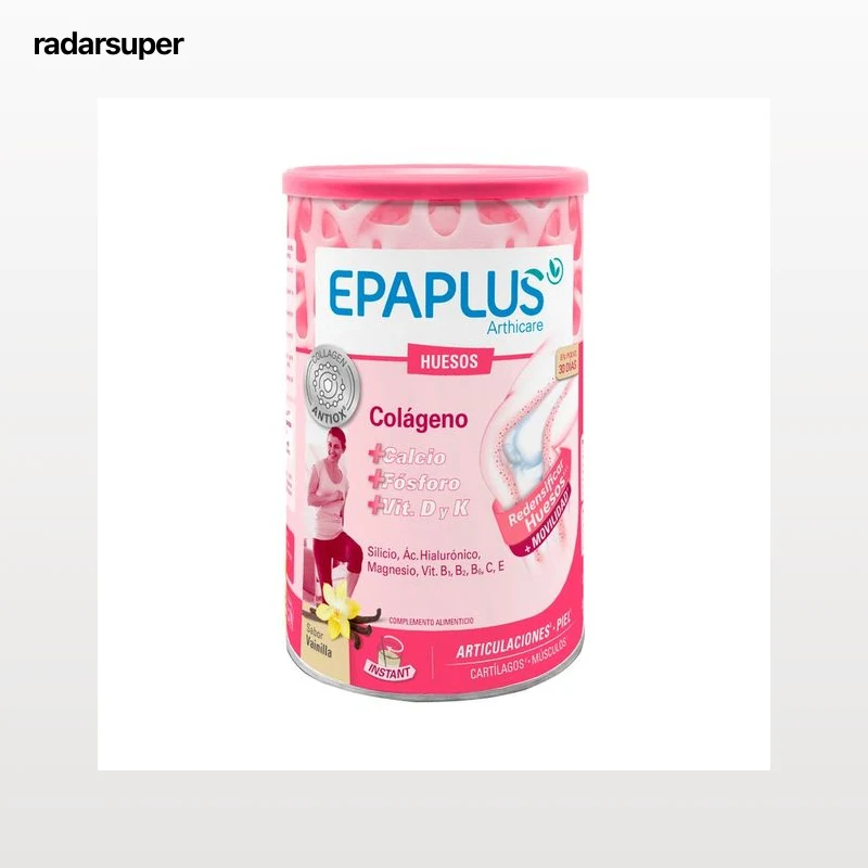 EPAPLUS Arthicare Colágeno, calcio, fósforo y vitaminas D y K, sabor vainilla, para el cuidado de las articulaciones 383 g.