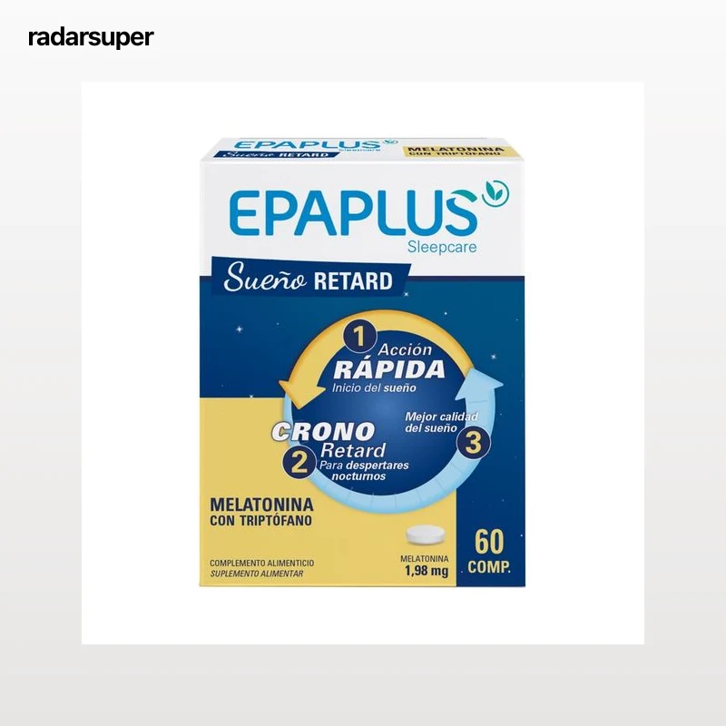 EPAPLUS Sleepcare retard Complemento alimenticio a base de Melatonina con Triptófano 60 comprimidos.