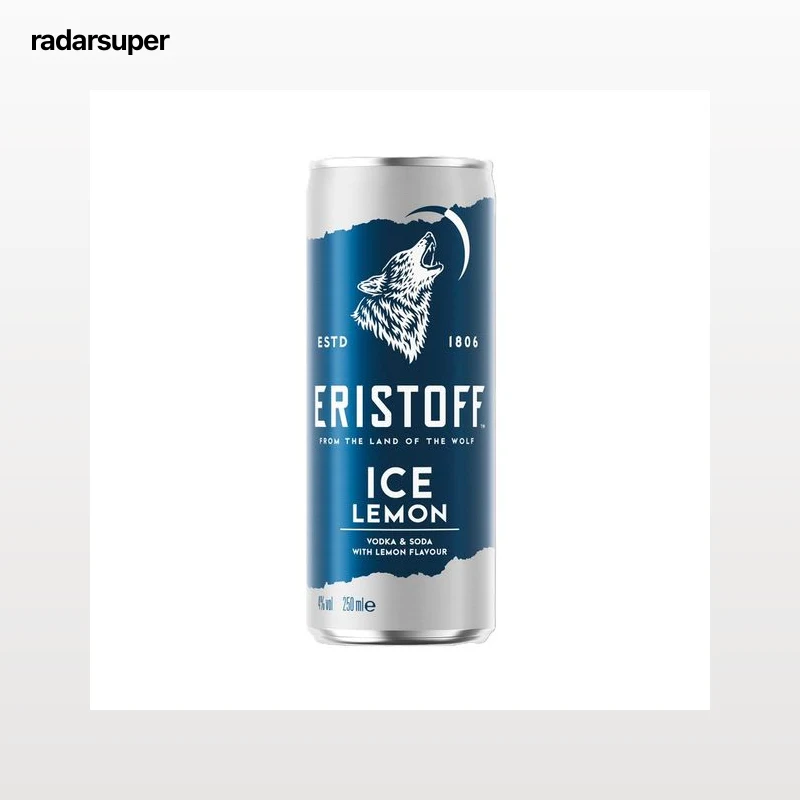 ERISTOFF™ Ice Vodka blanco con soda y sabor a limón lata 25 cl.