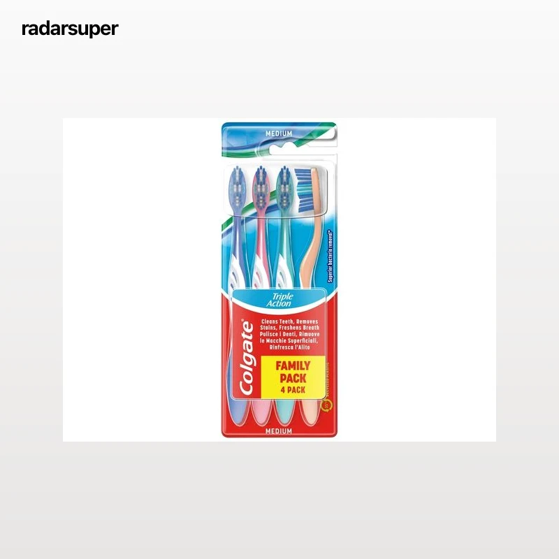 ESCOVA DE DENTES TRIPLA AÇÃO MÉDIA COLGATE PACK 4