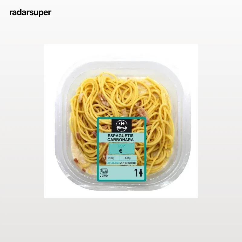 Espaguetis carbonara Carrefour El Mercado 280 g