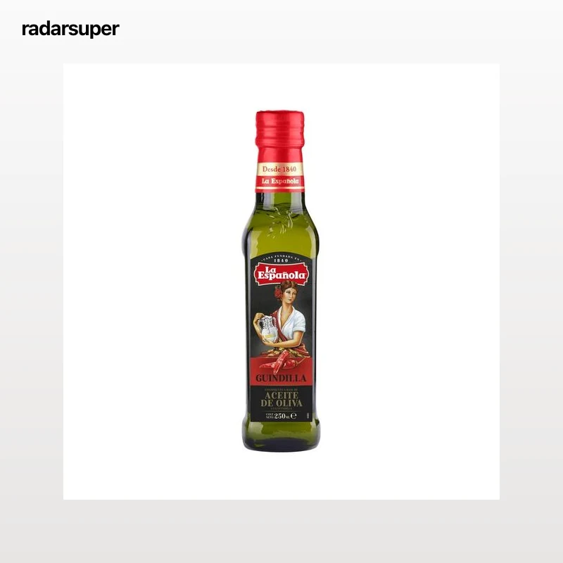 LA ESPAÑOLA Aceite de oliva virgen extra a la guindilla botella de cristal de 250 ml.