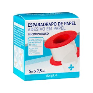 Esparadrapo de papel adhesivo microporoso color blanco